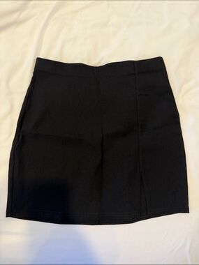 Smart Black Mini Skirt with Front Seam